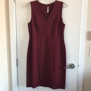 Pencil dress in deep wine